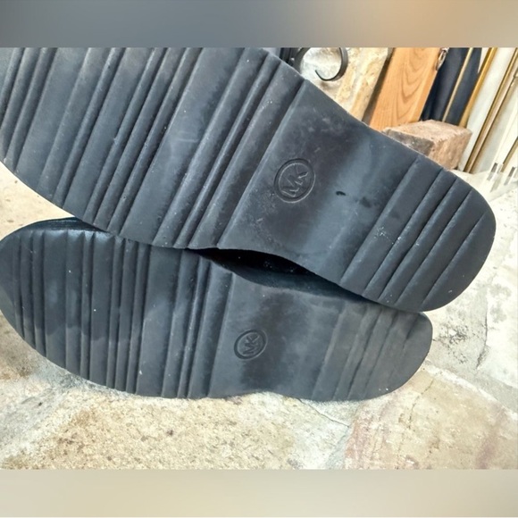 Michael Kors Haskell Syre Glitter Combat Boots Kids Size 1 Black Lace Up - Picture 4 of 7